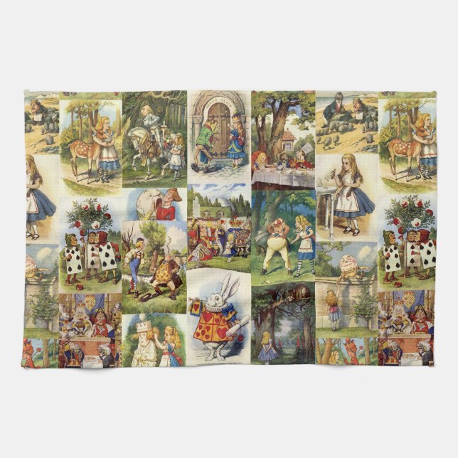 Alice i underlandhandduk kökshandduk (Horisontell)