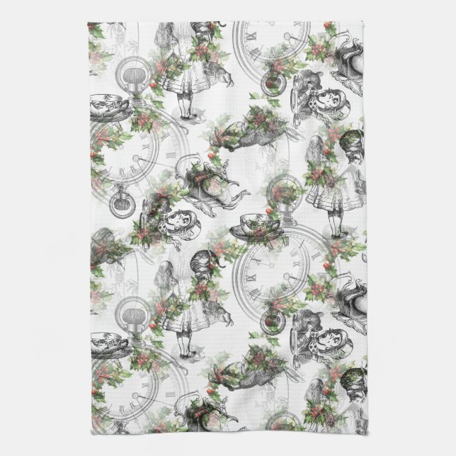 Alice i underlandjärnekjul kökshandduk (Vertikal)