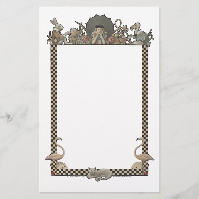 Alice i underlandkonstbrevpapper, David Delamare Brevpapper (Framsida)