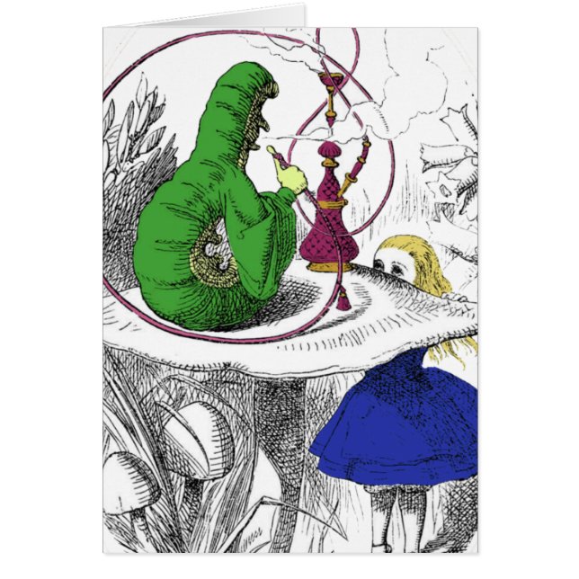Alice i underlandkortet - Caterpillar Hälsningskort (Framsidan)