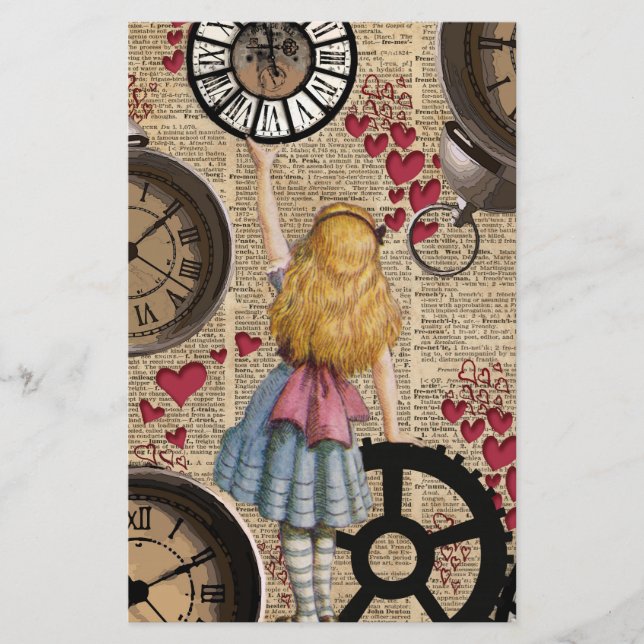Alice i underlandresande i Time Brevpapper (Framsida)