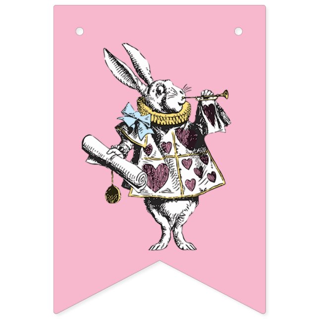 Alice i underlandrosagrattis på födelsedagen vimplar (Första flaggan)