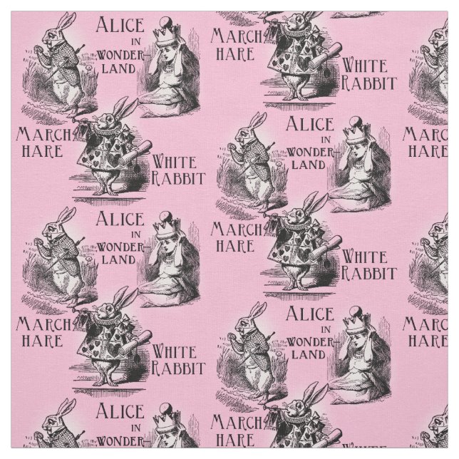 Alice i underlandrosatextil tyg (Provkarta)