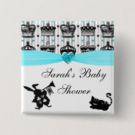 Alice i underlandroyal krönar baby shower knapp