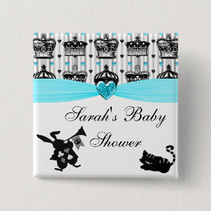 Alice i underlandroyal krönar baby shower knapp