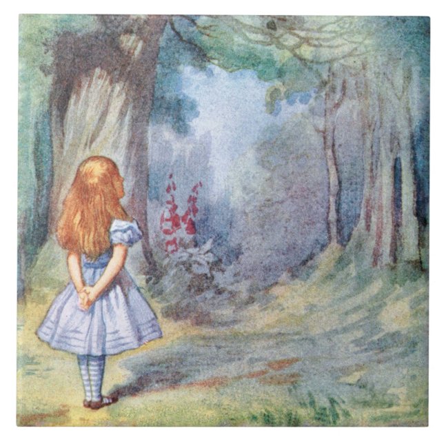 Alice i underlandTenniel konst belägger med tegel Kakelplatta (Framsidan)