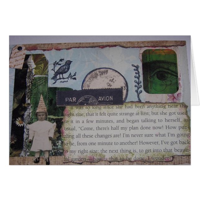 Alice i underlandträdgårdparty hälsningskort (Framsidan Horizontal)