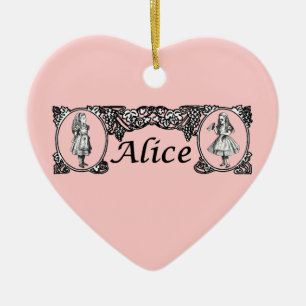 Alice i underlandvintageram julgransprydnad keramik