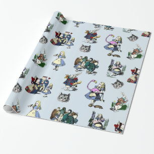 Alice i underlandvitkanin & röd drottningkatt presentpapper