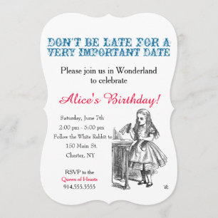 Alice i vintage för inbjudningar