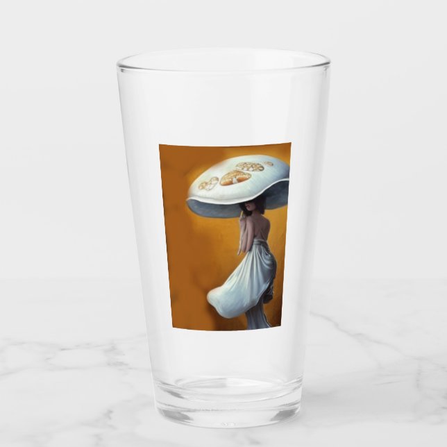 alice i vit svamp vintage glas kopp (Framsida)