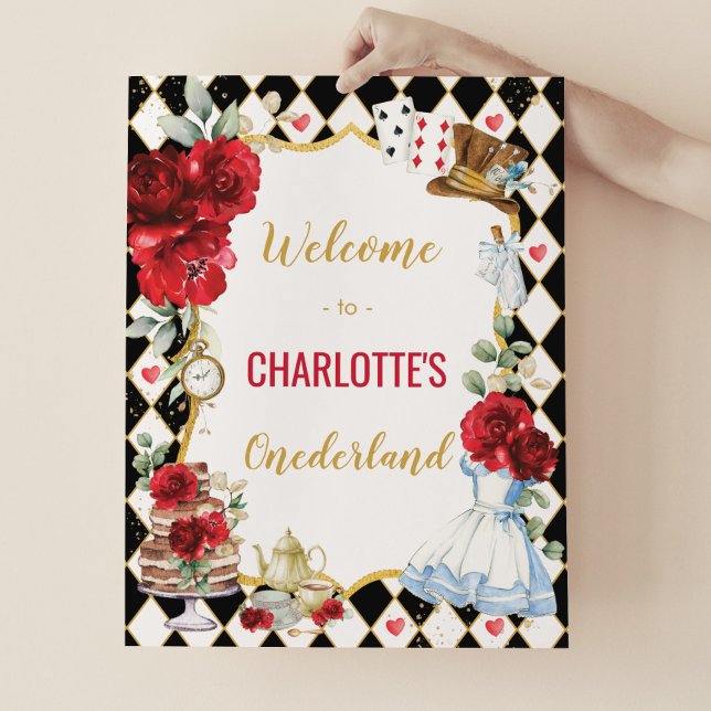 Alice i Wonderland 1:a födelsedag Tea Party Välkom Poster (Skapare uppladdad)