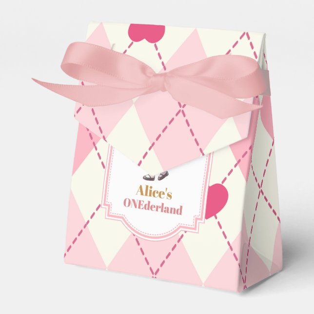 Alice i Wonderland 1:a födelsedagen Onederland Presentaskar (Framsidan Sidan)