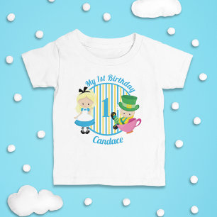 Alice i Wonderland 1st Birthday Cute Personlig T Shirt