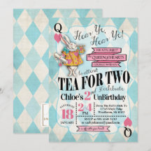 Alice i Wonderland 2:a födelsedagsinbjudan