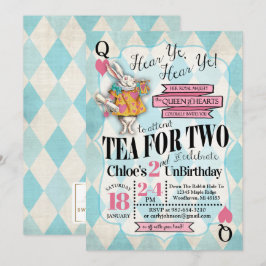 Alice i Wonderland 2:a födelsedagsinbjudan Inbjudningar