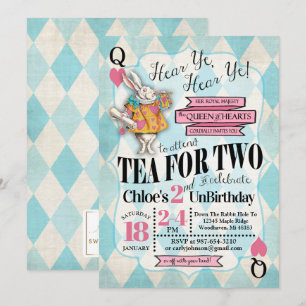 Alice i Wonderland 2:a födelsedagsinbjudan Inbjudningar