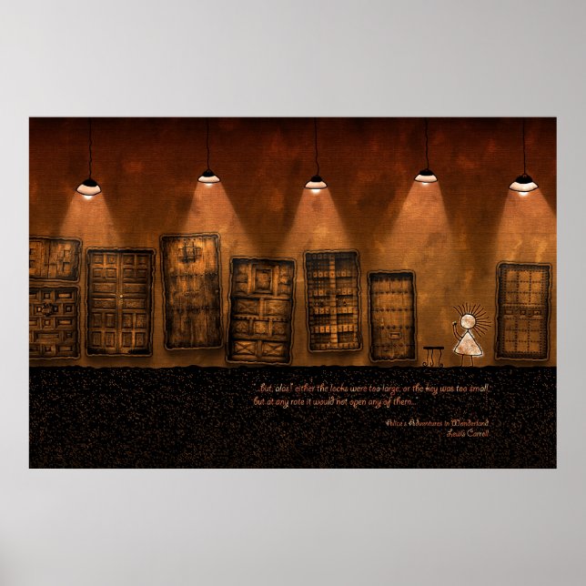 Alice i Wonderland - A Tiny Golden Nyckel Poster (Framsidan)
