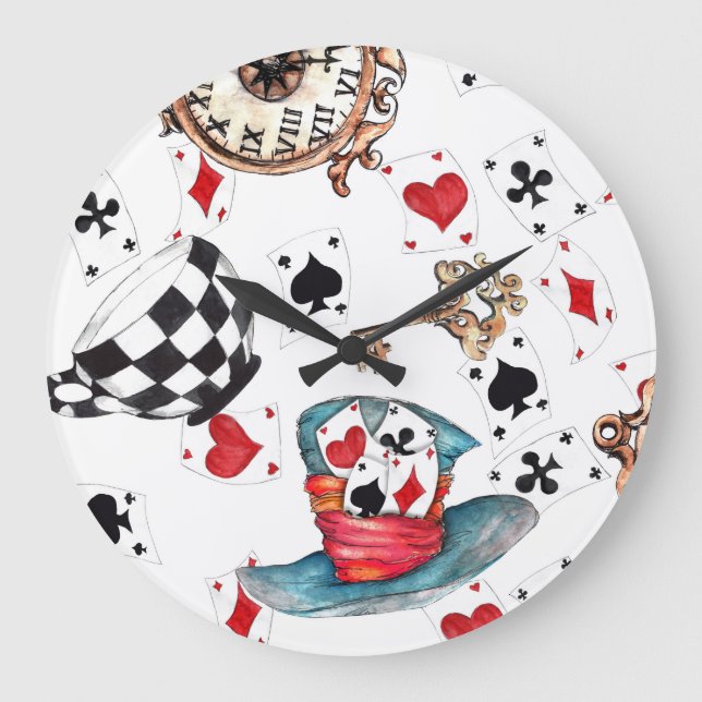 Alice i Wonderland Acrylic wall klocka stor (Framsida)