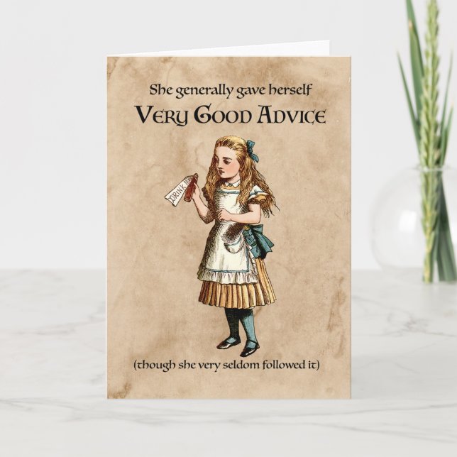 Alice i Wonderland Advice Helgkort (Framsida)