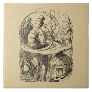Alice i Wonderland Alice med vattenpelaren Kakelplatta