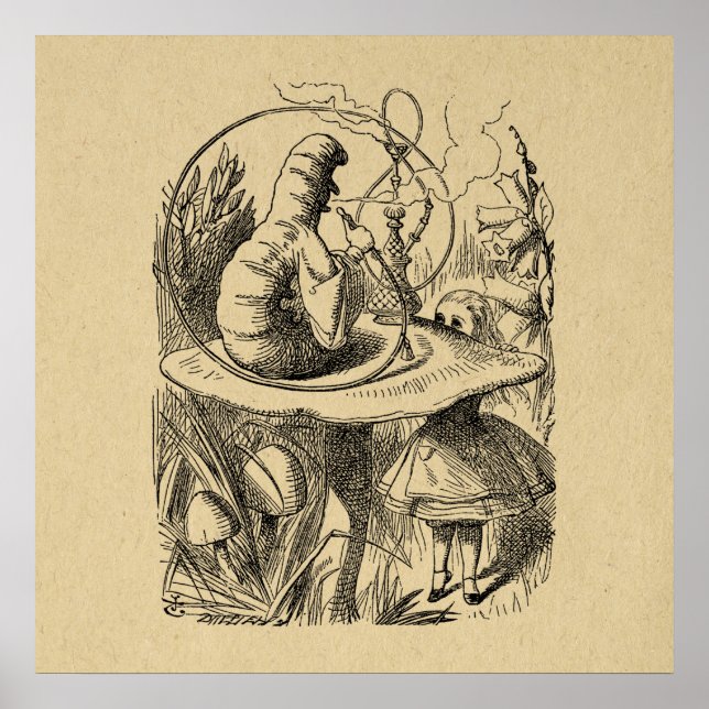 Alice i Wonderland Alice med vattenpelaren Poster (Framsidan)