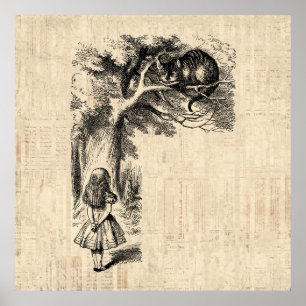 Alice i Wonderland Alice och Cheshire Cat Poster