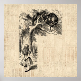 Alice i Wonderland Alice och Cheshire Cat Poster
