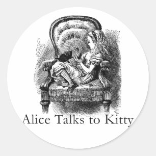 Alice i Wonderland Art Stickers i 2 storlekar Runt Klistermärke