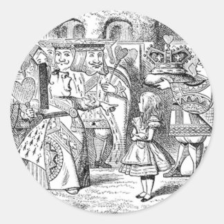 Alice i Wonderland Art Stickers i 2 storlekar Runt Klistermärke