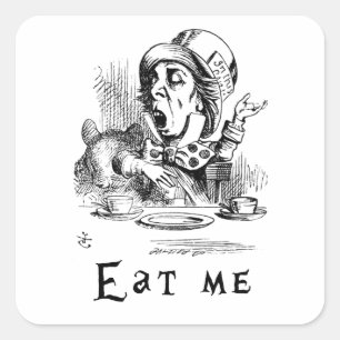 Alice i Wonderland - Ät mig Fyrkantigt Klistermärke