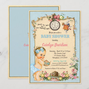 Alice i Wonderland Baby Shower Inbjudan blonde