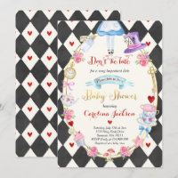 Alice i Wonderland Baby Shower-inbjudan