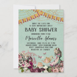 Alice i Wonderland Baby Shower Inbjudningar