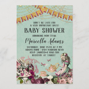 Alice i Wonderland Baby Shower Inbjudningar