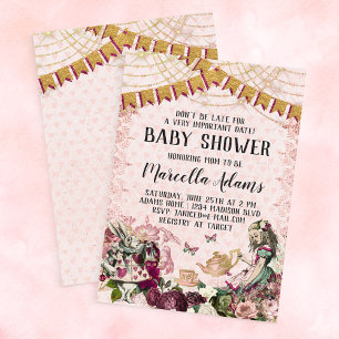 Alice i Wonderland Baby Shower Inbjudningar