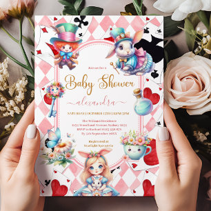 Alice i Wonderland Baby Shower Inbjudningar