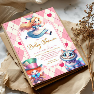 Alice i Wonderland Baby Shower Inbjudningar