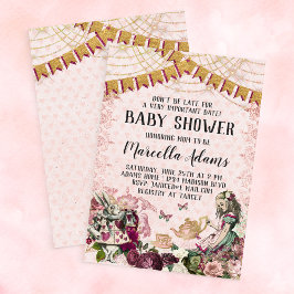 Alice i Wonderland Baby Shower Inbjudningar