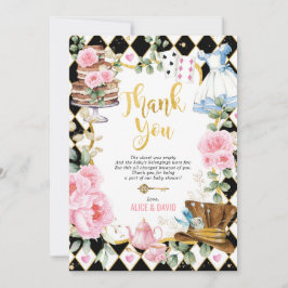 Alice i Wonderland Baby Shower - tackkort Inbjudningar