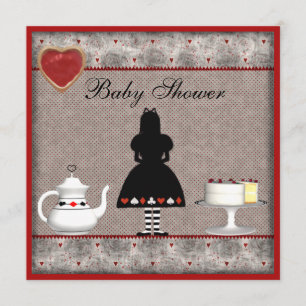 Alice i Wonderland Baby Shower Tea Party Inbjudnin Inbjudningar