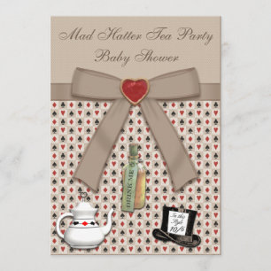 Alice i Wonderland Baby Shower Tea Party Inbjudningar