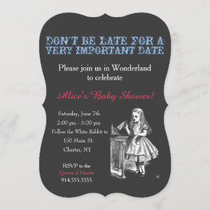 Alice i Wonderland babyduschens anpassningsbar vin Inbjudningar