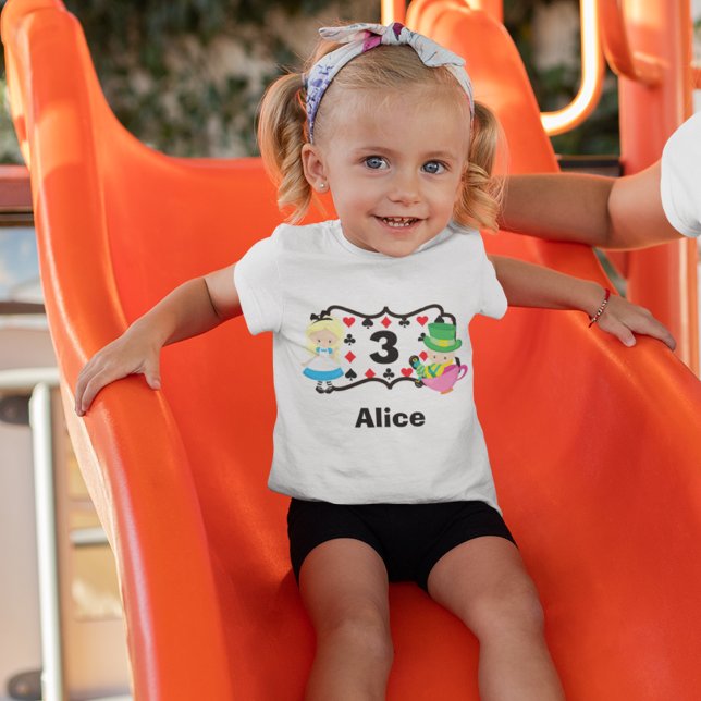 Alice i Wonderland Barns födelsedag Party Anpassni T Shirt (Skapare uppladdad)