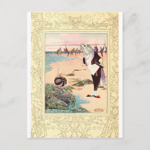 Alice i Wonderland - Beach Scene Vykort