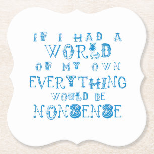 Alice i Wonderland Beer Mat / Underlägg Papper