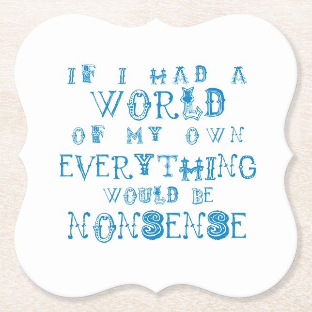 Alice i Wonderland Beer Mat / Underlägg Papper (Framsida)