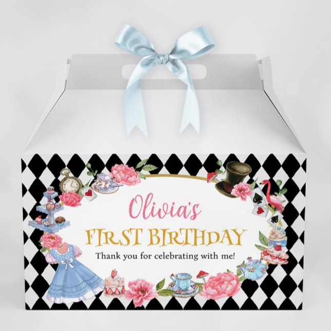Alice i Wonderland Birthday Favor Box Presentaskar (Skapare uppladdad)