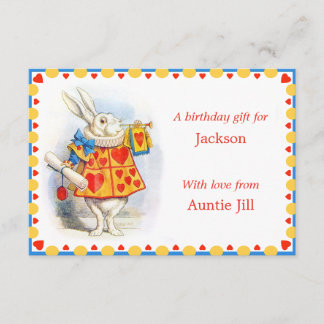 Alice i Wonderland Birthday Gift-boendekort Tilläggskort
