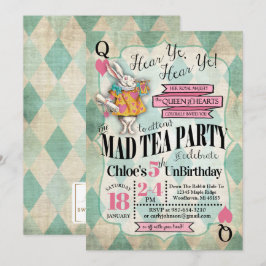 Alice i Wonderland Birthday-inbjudan Inbjudningar